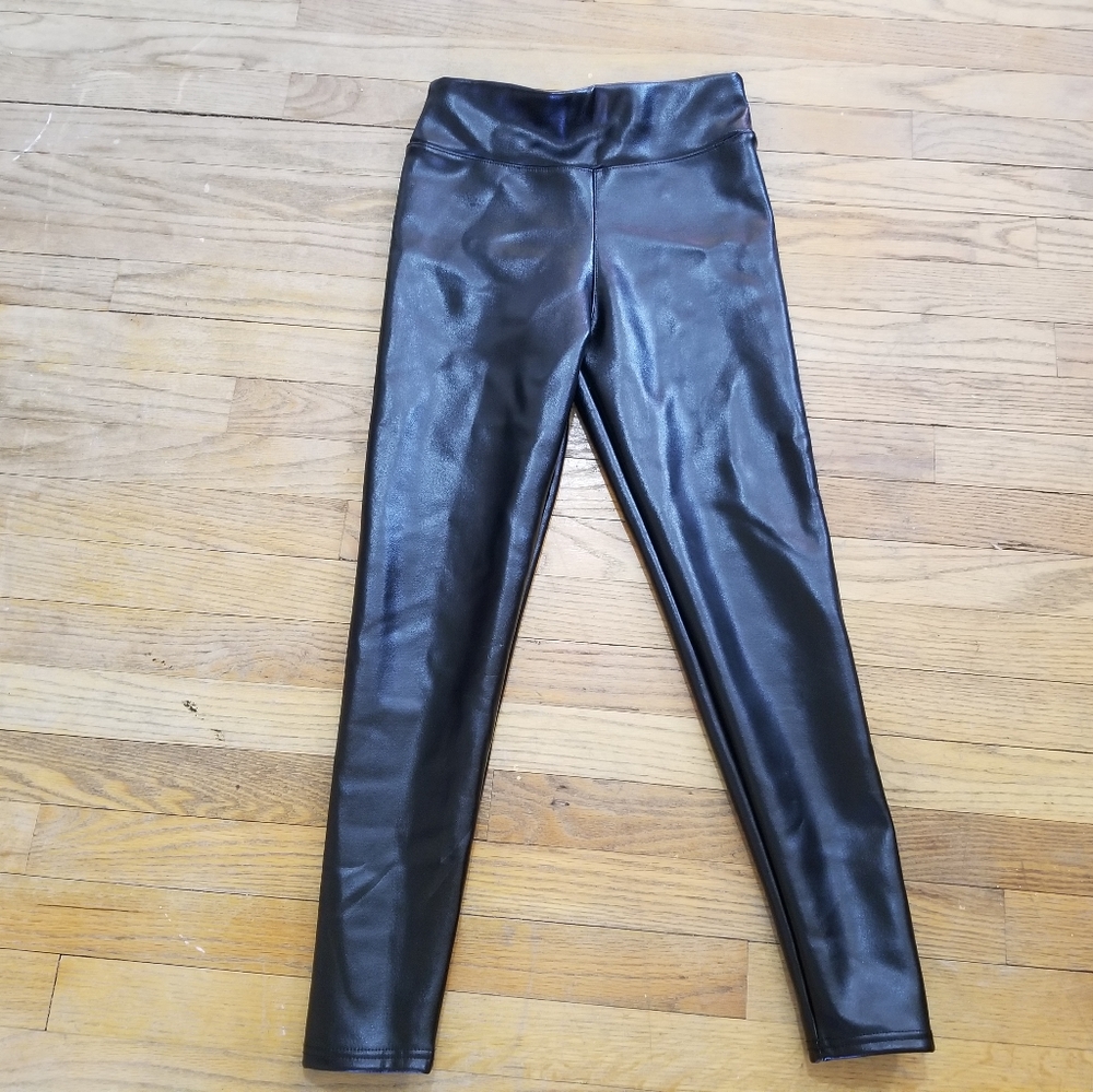 Faux Leather Fleece-lined Leggings